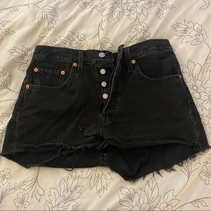 Levi's® Women's 501 Cotton High-Rise Denim Shorts / Lunar Black / Size 27
